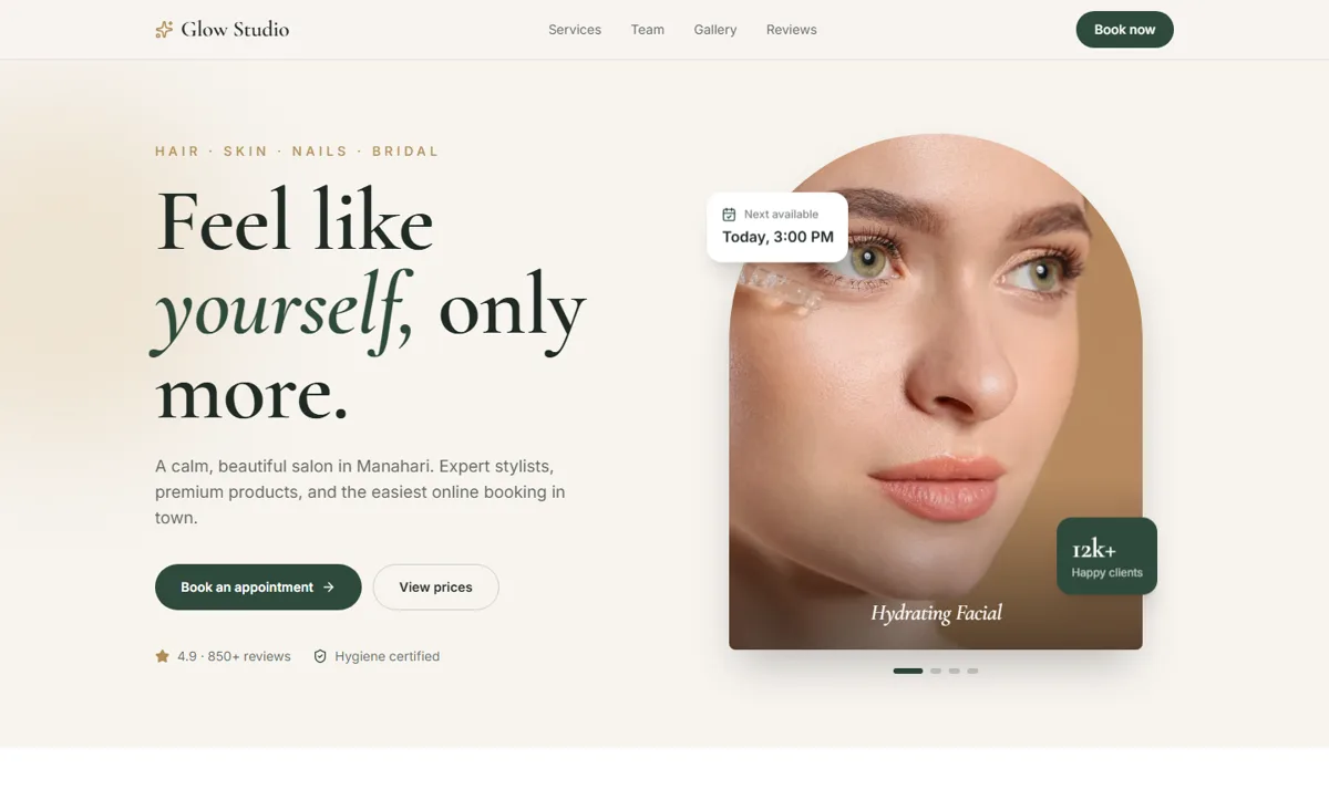 Salon booking demo